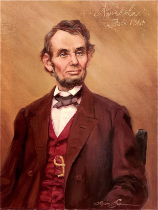 Oil painting of Abraham Lincoln
