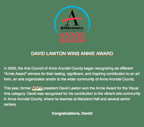 David Lawton received the Annie Award November 2019