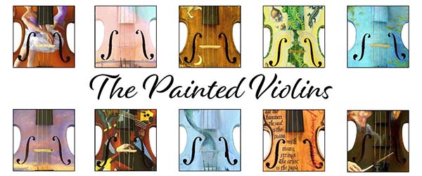 painted violins cropped images