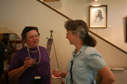 Betsy Scible on right with visitor